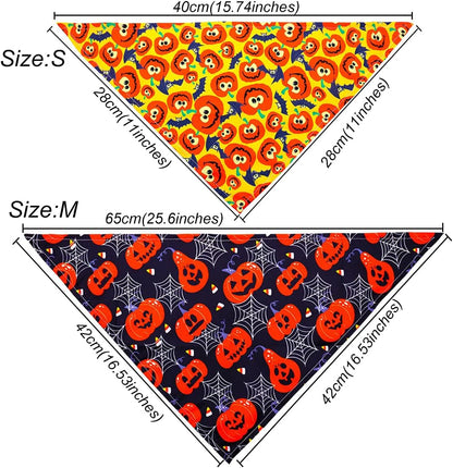 Dog Bandanas for Halloween,6Pcs Pet Triangle Bibs Scarf Autumn Cute Dog Bandanas Pumpkin Bat Spider Pet Scarf Accessories for Small Dogs Cats Pets(Random Color)