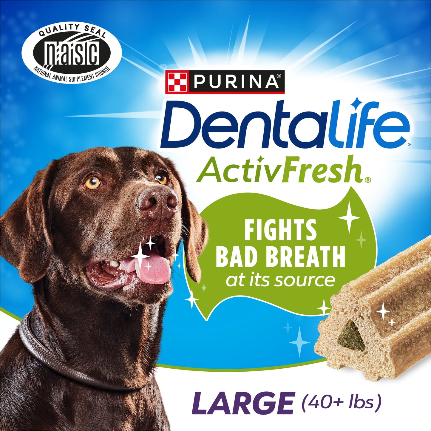 Purina  Activfresh Dog Treats, Chicken Dry Dental Chew for Large Dogs, 24.1 Oz Pouch (21 Pack)